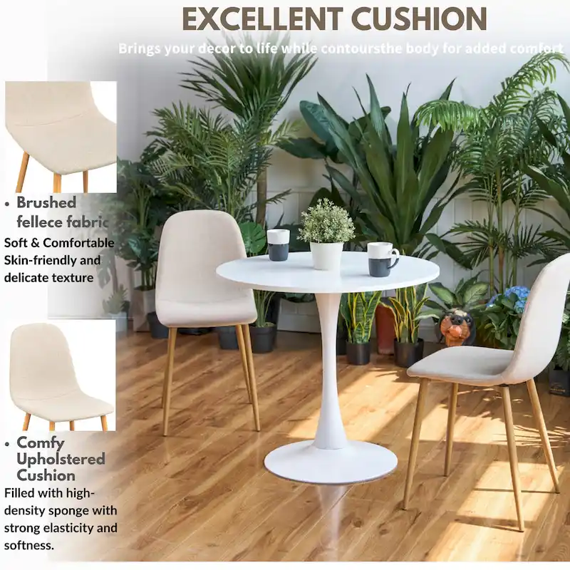 HomyLin Dining Chair Set of 4 Upholstered Fabric Low Back Armless