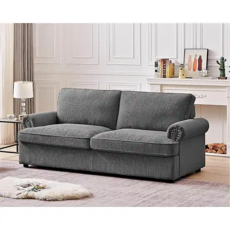 US Pride Furniture Viviana 76 inch Polyester Cushion Back Sofa Bed