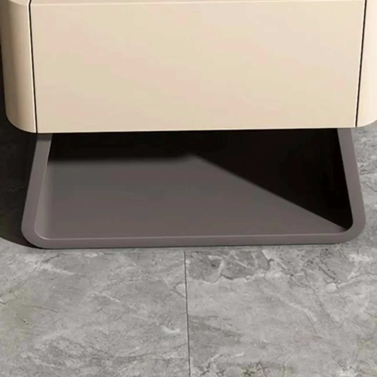 Modern Milky Gray/ White Low Wooden Drawer Nightstand