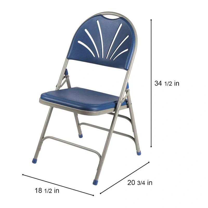 Lusitano Collection Fan Back Folding Chair, Pack of 4