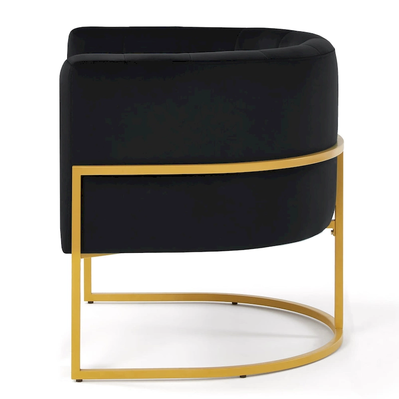 Accent Chair with Golden Metal Stand