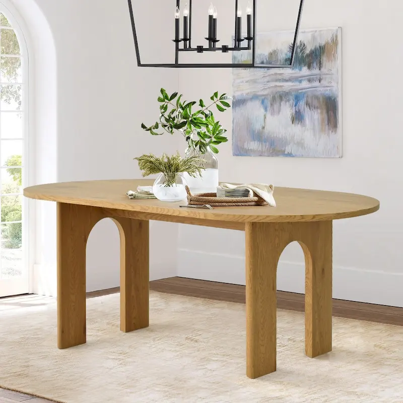 67 Pedestal Dining Table - Oak