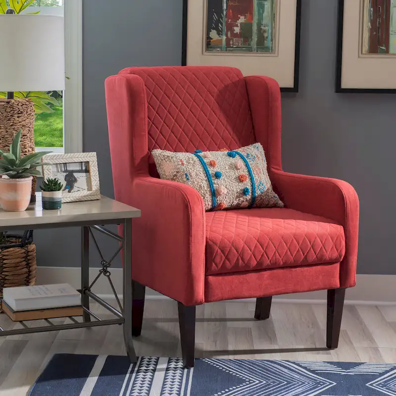 Hulin Velvet Upholstered High Wingback Accent Chair