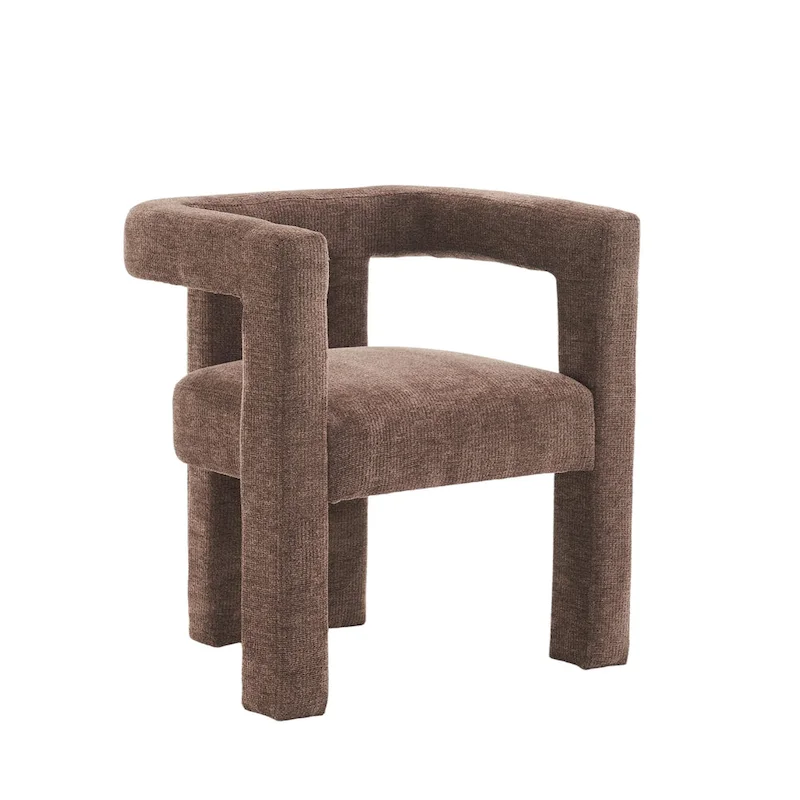 Set of 1 Chic design Barrel shaped Fabric Upholstered Accent Armchair