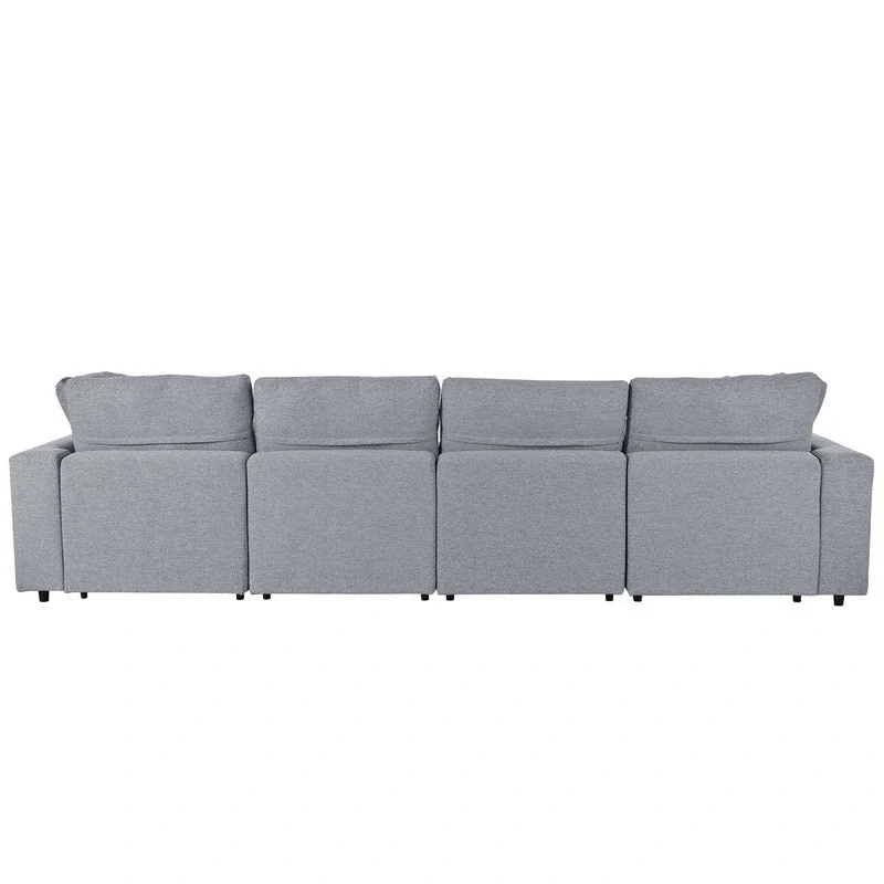 U-Shape Sectional Sofa, 2 Large Chaise with Removable Ottomans