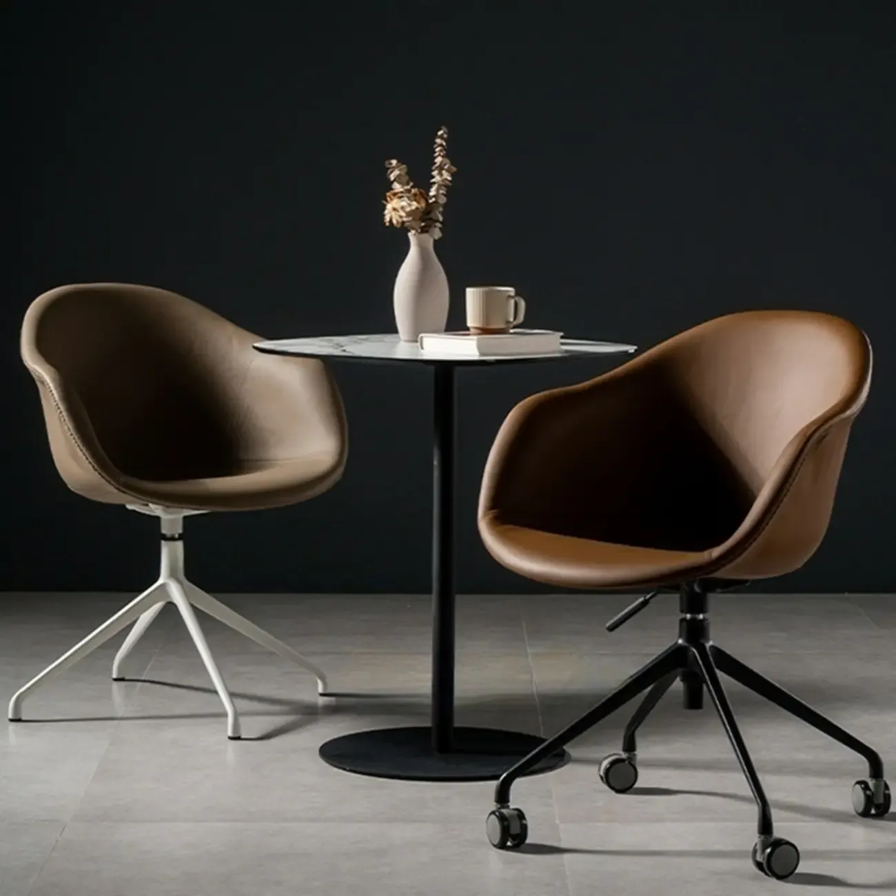 Simple Brown Adjustable Swivel Office Chair