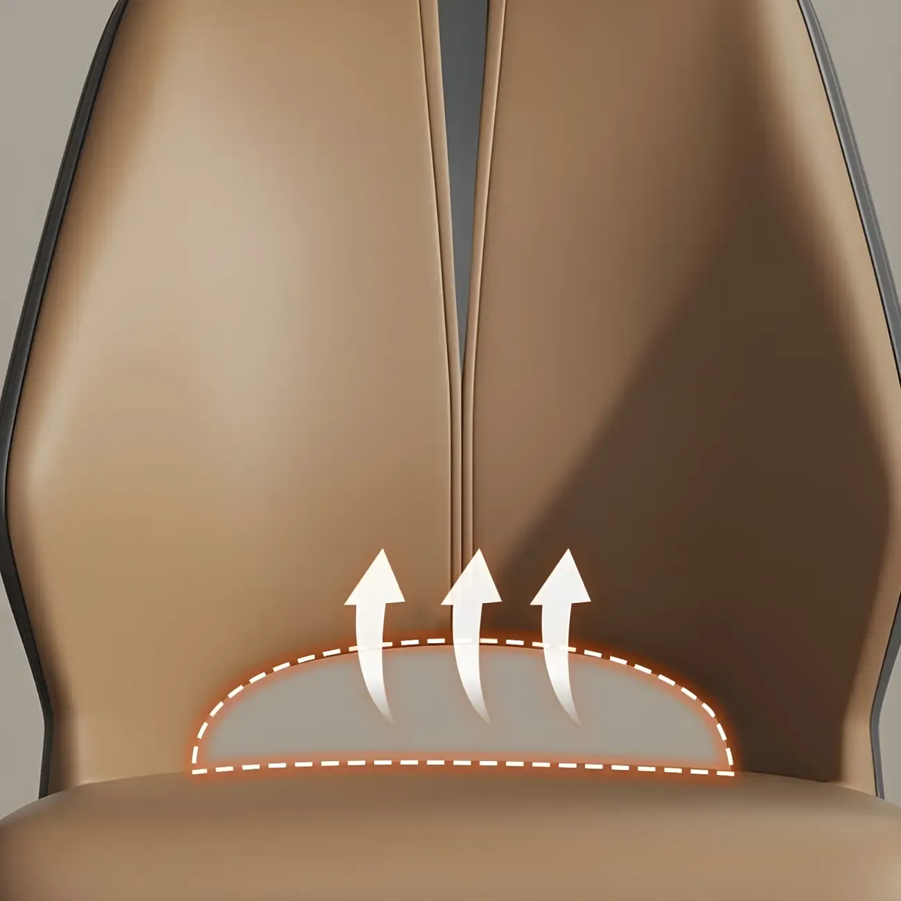 Curved Back Faux Leather Brown Side Dining Chair