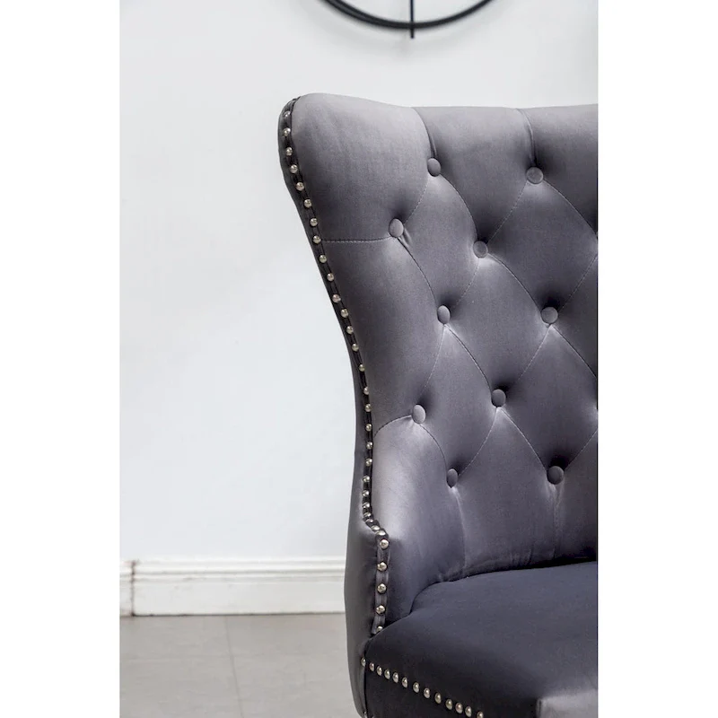 Roundhill Furniture Montura Tufted Velvet Chair (Set of 2)