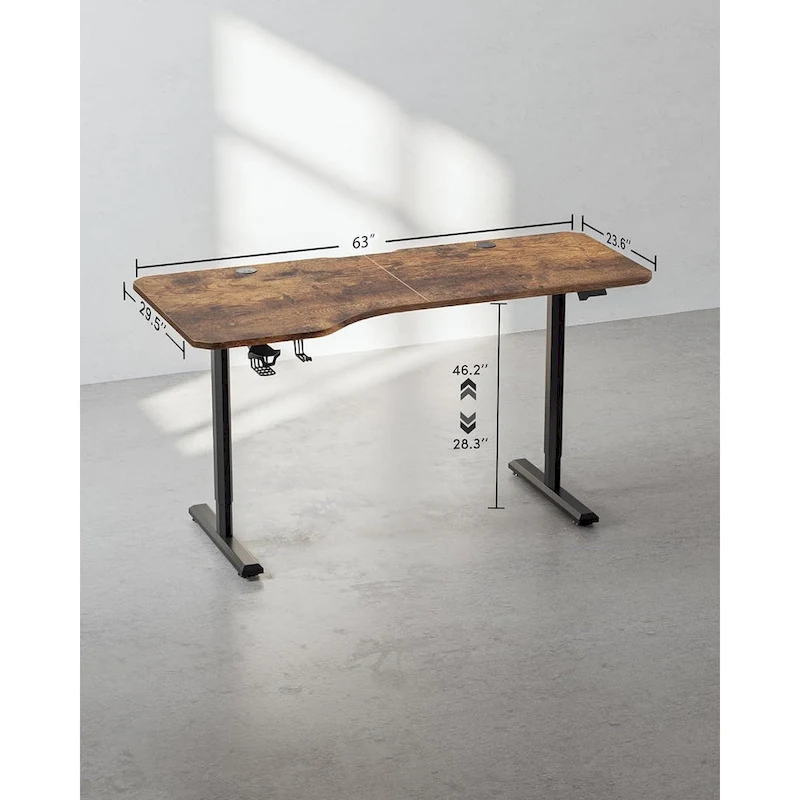 FEZIBO Height Adjustable Electric Standing Desk, Stand up Table, Sit Stand Home Office Desk with Splice Board