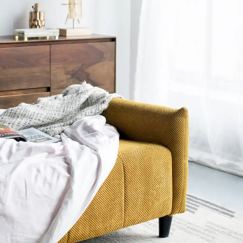 79-inch Mustard Large Biscuit Tufted Sofa Bed