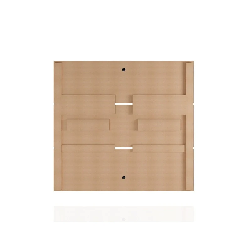 Wall-Mounted Entertainment Center with Shelves - Brown Wood