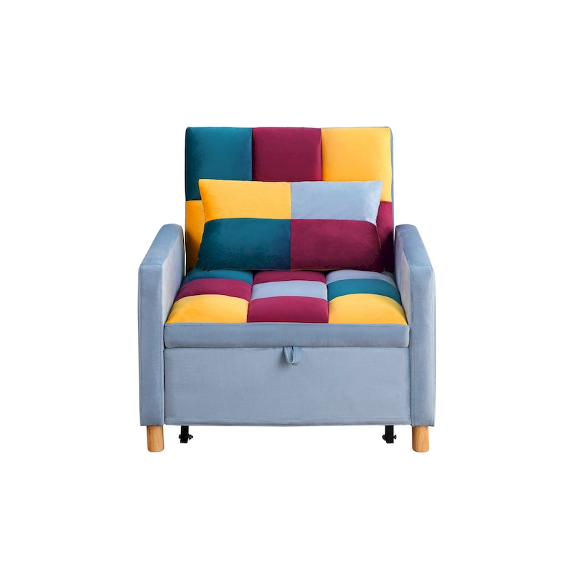 Convertible Sleeper Sofa Chair Bed, Adjustable Chair with Pillow, Multi-Functional Sleeper Chair