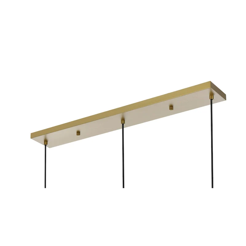 Clear Spherical Glass/ Metal 3-Light 36-inch Pendant