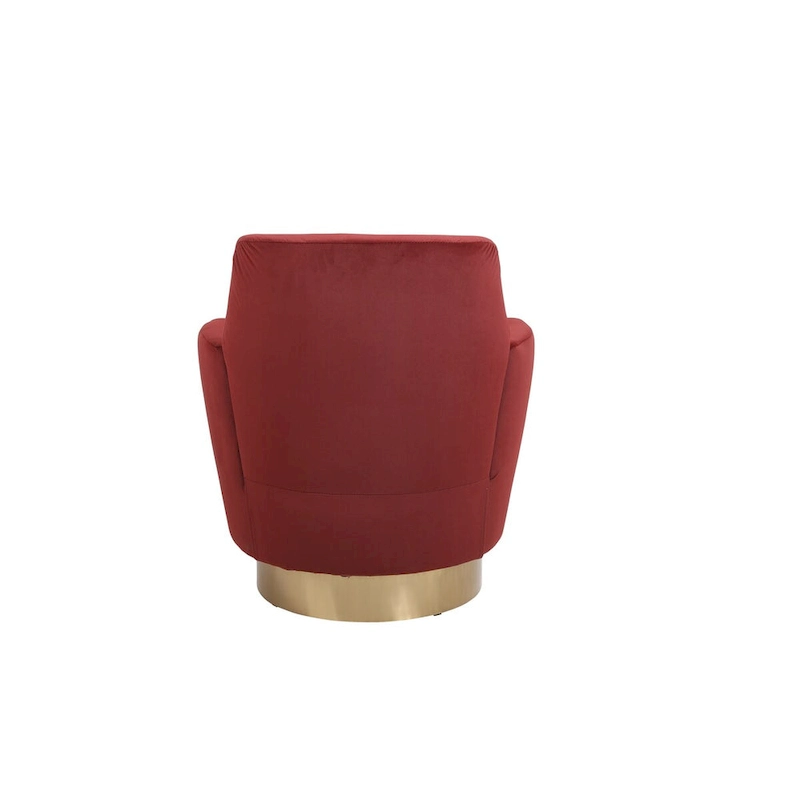 Velvet Swivel Barrel Chair, Swivel Accent Chairs Armchair, Reading Chairs, Round Barrel Chairs with Gold Stainless Steel Base