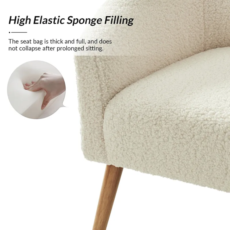 Sheila Modern 31W Boucle Armchair with Solid Wood Legs by HULALA HOME