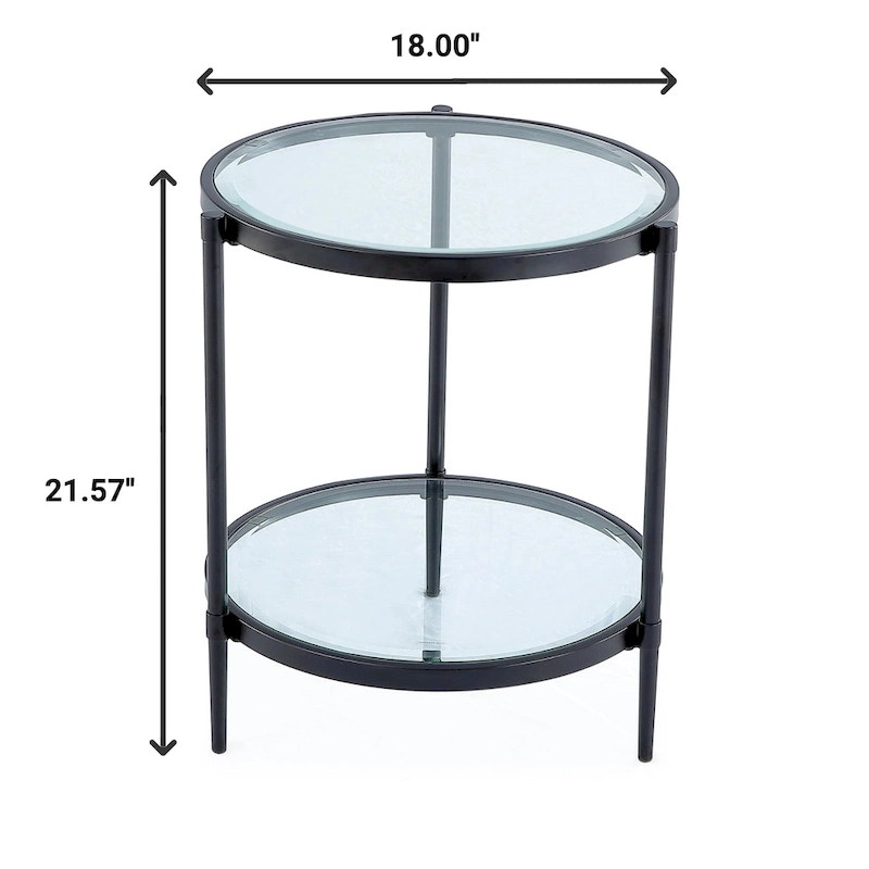 Tempered Glass Small Round End Table