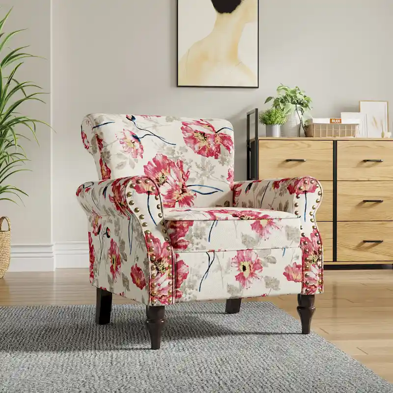 Living Room Armchair with Nailhead Trim - 29.9W x 29.9H x 32.9D