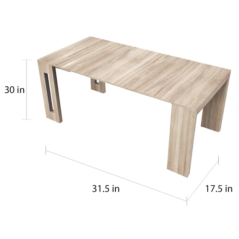 ERIKA Modern Extendable Console Table Dining Table - 31.5  W x 17.5  D x 30  H ( Ext: 17.5  - 73  W )