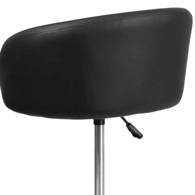 Merrick Lane Bucket Seat Bar and Dining Stool Modern Stool with 360 Swivel, Adjustable Height and Metal Footrest