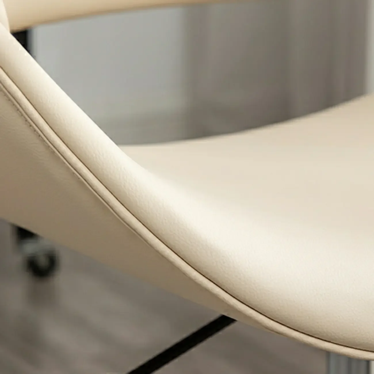 Open-Back Beige Office Chair with Casters