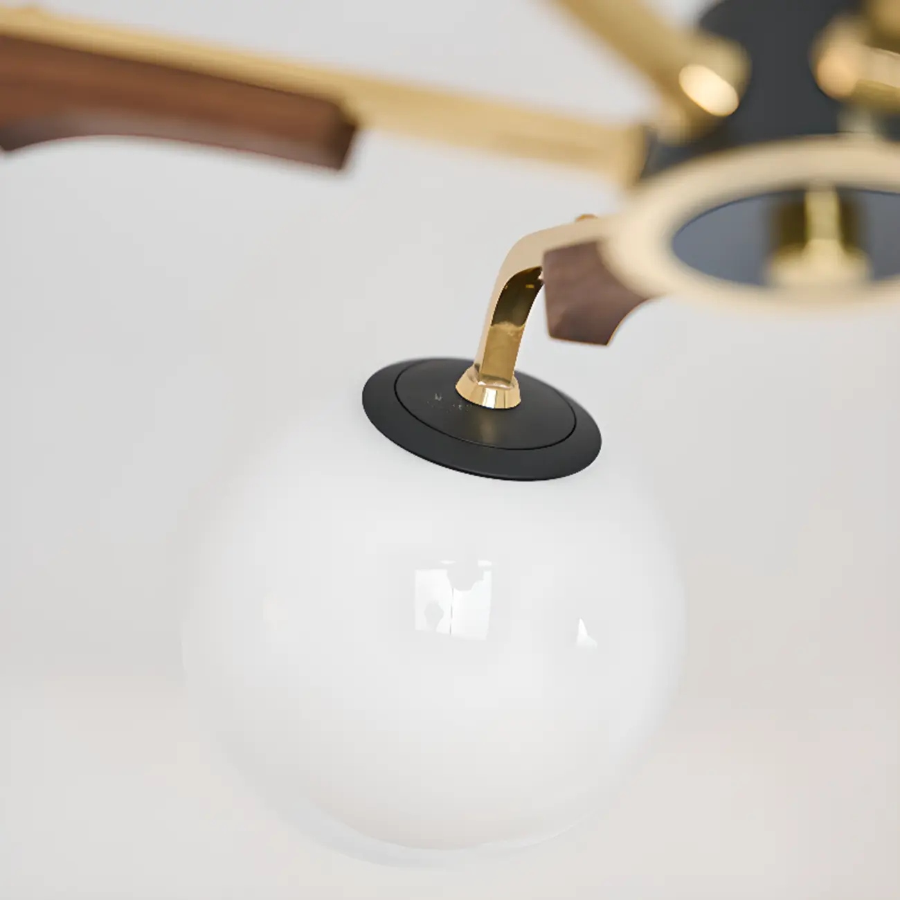 Modern White Glass Ball Chandelier with Adjustable Length