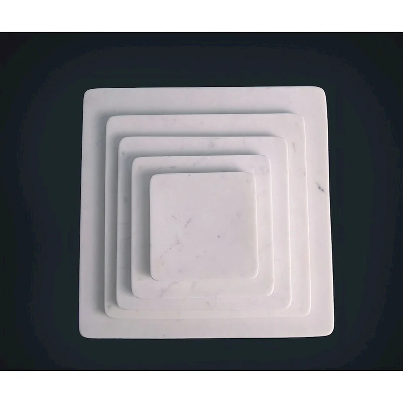 Lg. Square Marble Platter 12  x 12  - White