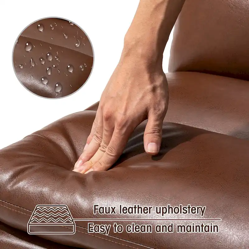 Glitzhome 30.25H Modern Soft PU Leather Armless Accent Chair