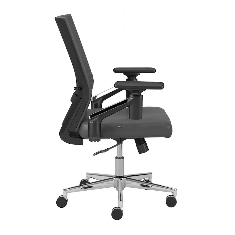 Mid Back Bonded Leather Office Chair with Adjustable Height and Armrests