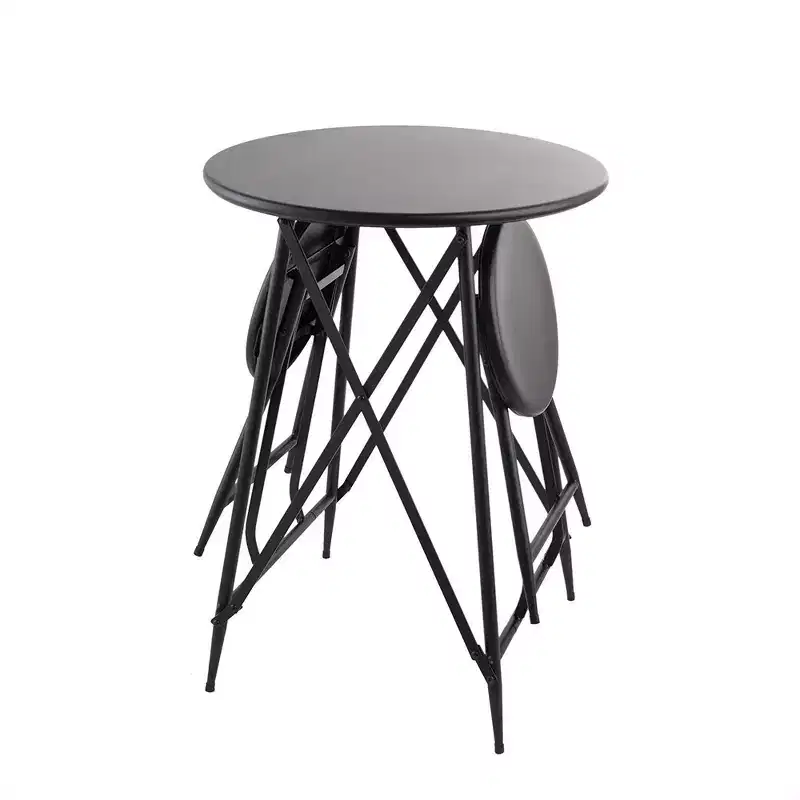 GDFStudio Roski Industrial Iron Folding Dining Set