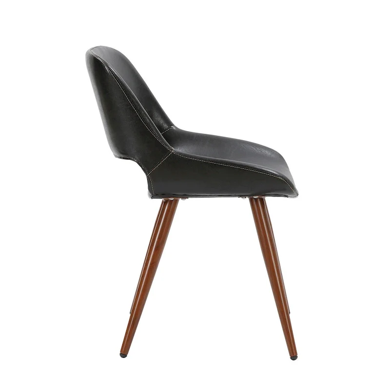 Langa Faux Leather Mid-Century Dining Chair with Metal Legs