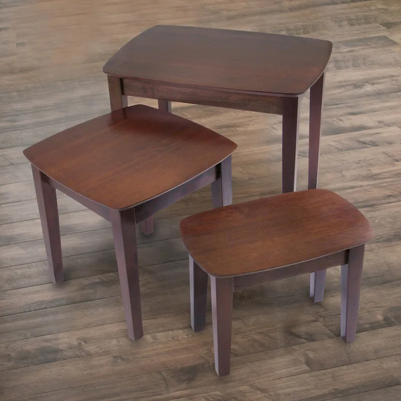 Bradley 3-Pc Nesting Table Set, Walnut - 26.8 x 18.7 x 21.9