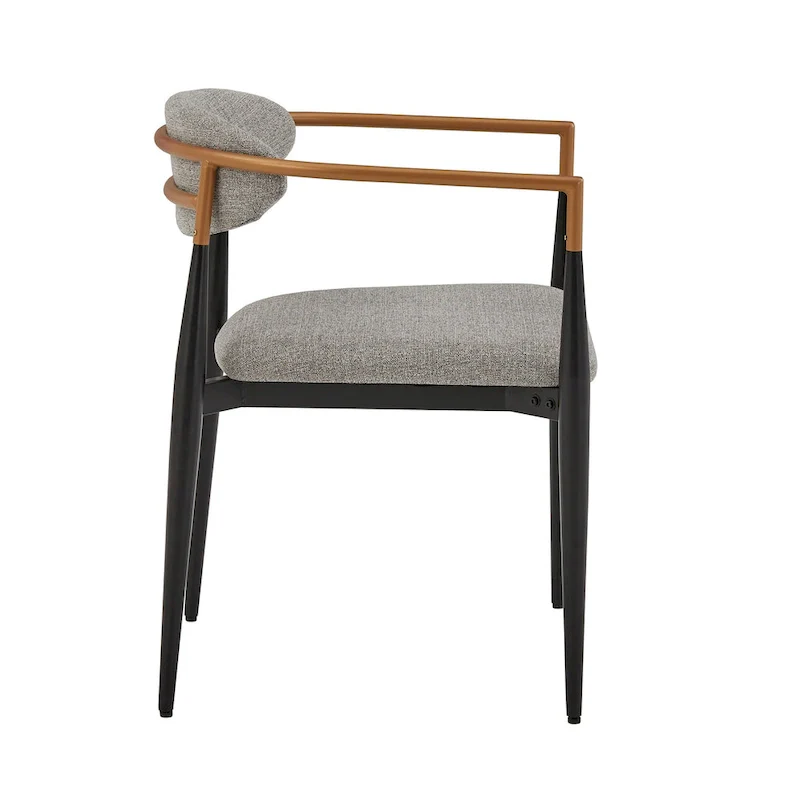 Mid-century Dining Chair with Two-tone Copper & Black Finish (Set of 2)