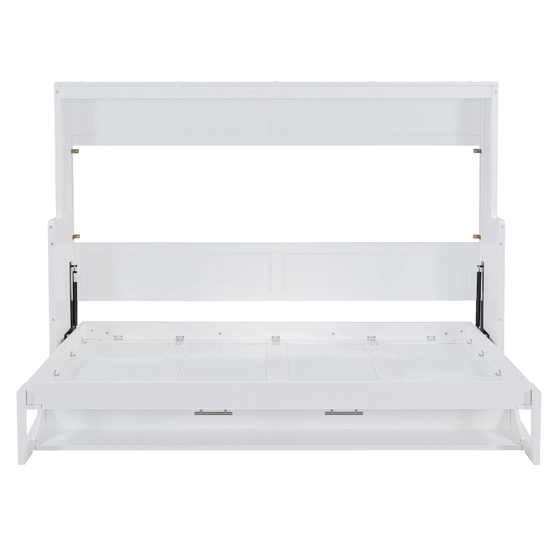 Queen/Full Size Murphy Bed with Hydraulic Lift & Desk Design