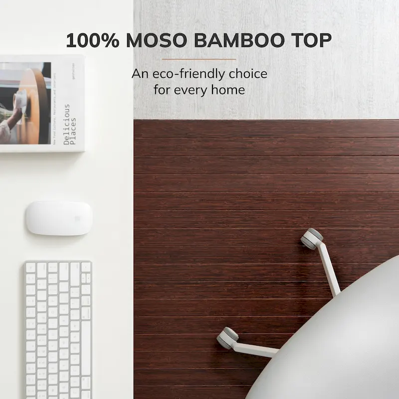 Jani Eco Bamboo Standard Rectangular Chair Mat - (72 x 48), Premium Quality, Eco-Friendly Chair Mat