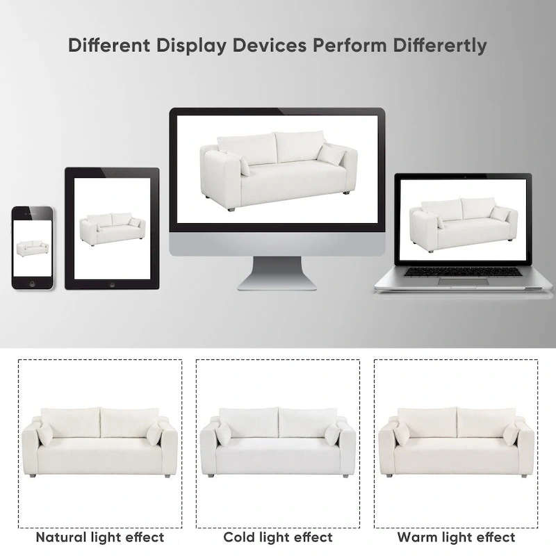Modern Loop Yarn Fabric Sofa with Extra Wide Domed Arms