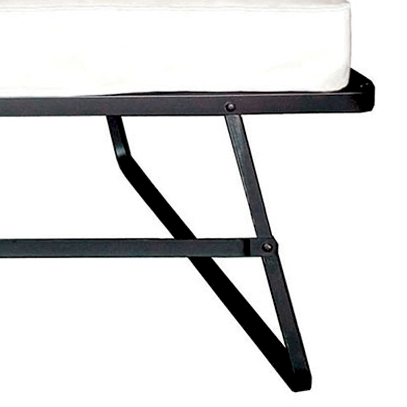 Metal Rollaway Folding Bed with 48 Inch Mattress and Casters, Black