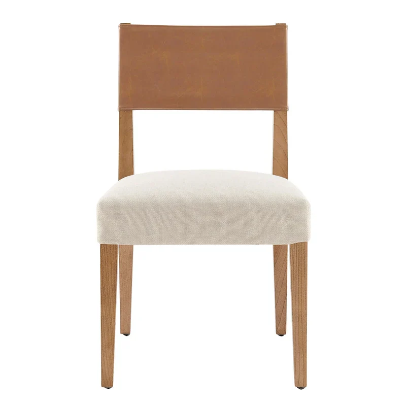 Faux Leather & Linen Dining Side Chair (Set of 2)