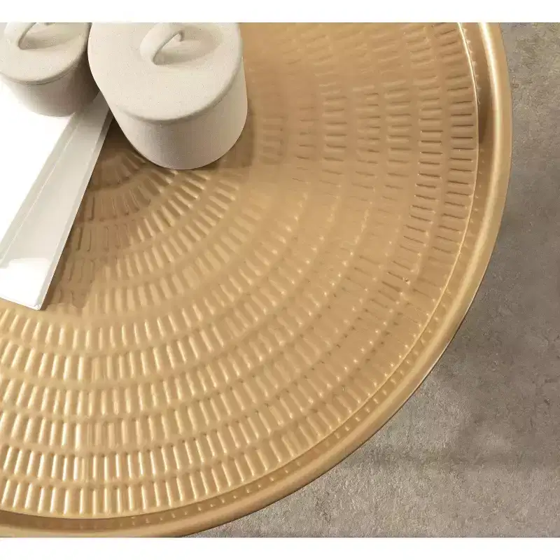 Kate and Laurel Mahdavi Round Metal Coffee Table, 25.5x25.5x15.5, Gold
