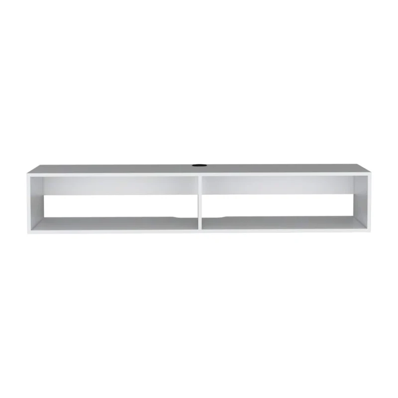 Modern TV Console Wall Mounted 59 Floating Media Stand with Shelves and Cable Management - 10.4H x 59.1W x 12.6D