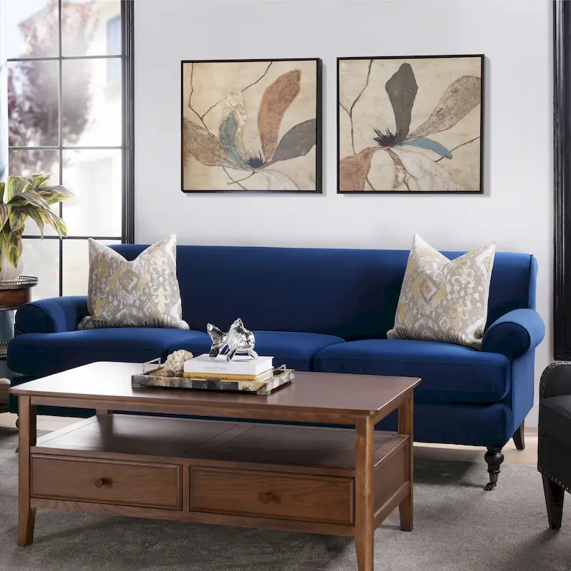 88 Inch Living Room Sofa  Three Cushion Couch with Rolled Arms and Tight Back  Minimal Assembly Required