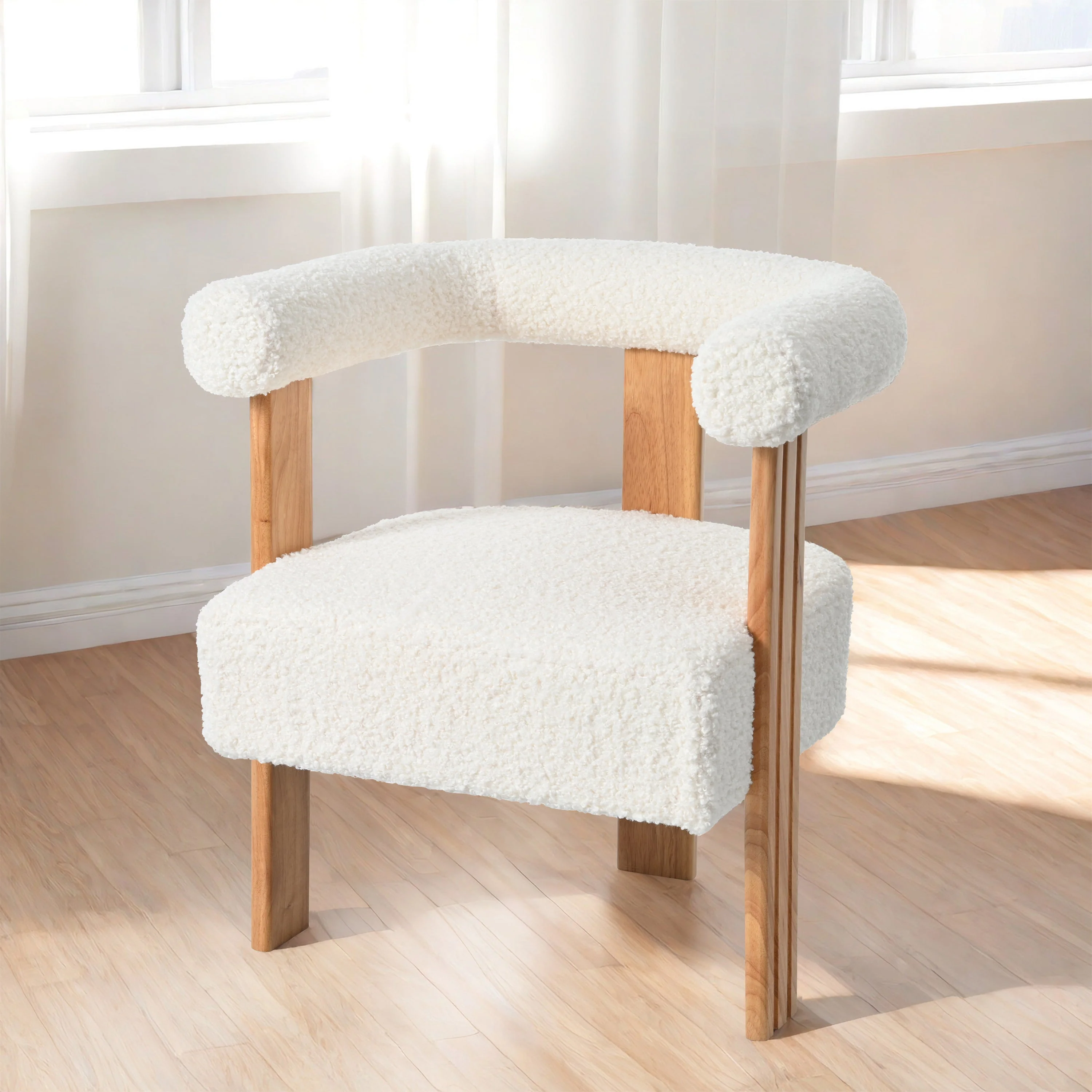 Walker Edison | Boucle Barrel Accent Chair
