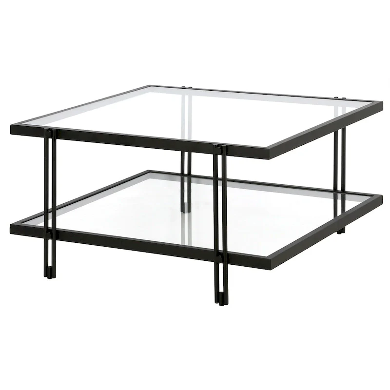 Inez Modern Steel and Glass Coffee Table
