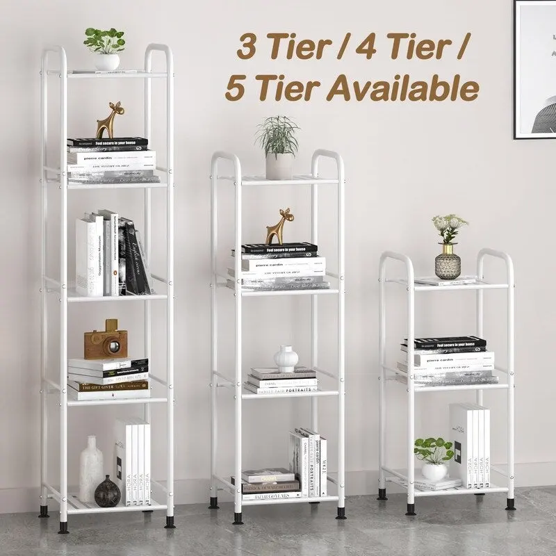 5 Tier Narrow Bathroom Shelving Unit - 13D x 11W x 54.7H