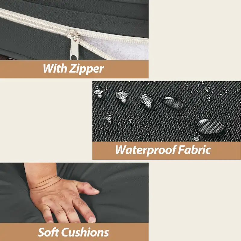 UPHA 9-piece Cushioned Wicker Patio Conversation Seating Set