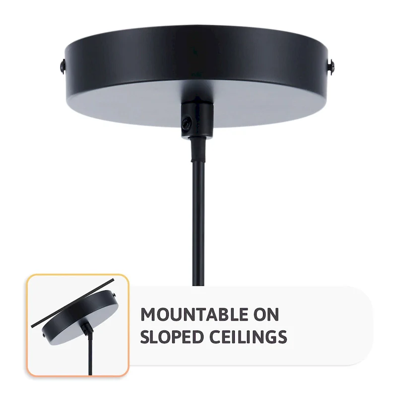 CO-Z Boho Handwoven Hemp Rope Globe Pendant Light Fixture - Tan