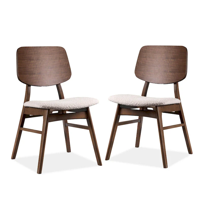 Furniture of America Beau I Mid-century Walnut 7-Piece Oval Dining Set