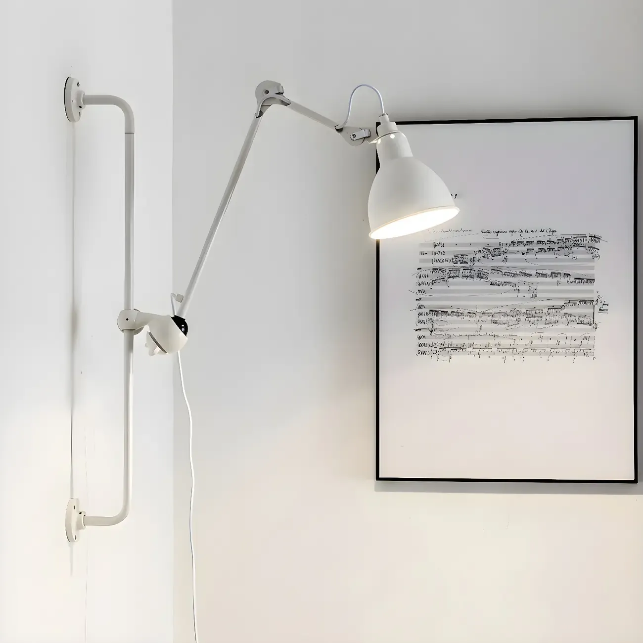 Trestle Base Metal Black Swing Arm Wall Light