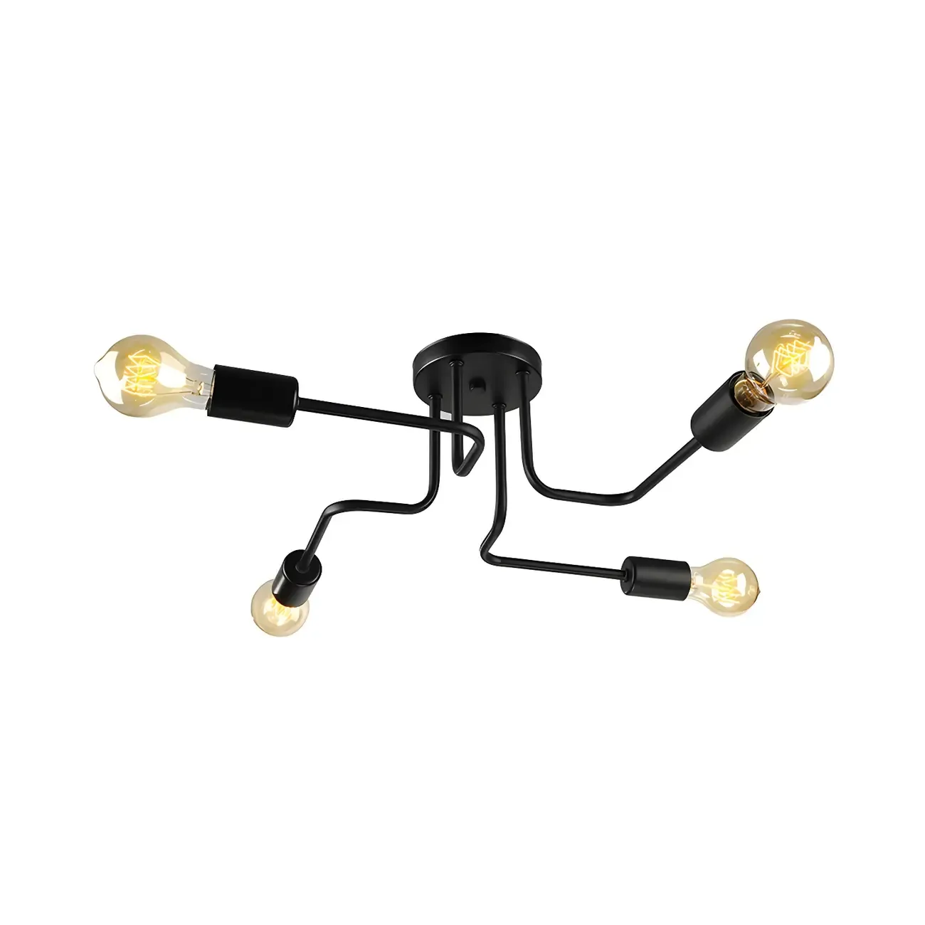 Industrial Branch Metal Semi Flush Ceiling Light