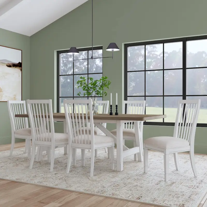 Melody White Wood Rectangular Dining Table - 90 x 30 x 42