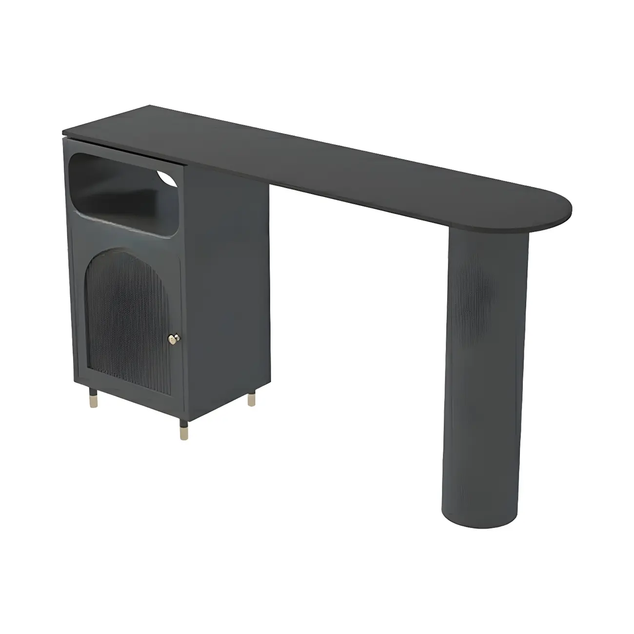 Modern Grey Stone Iron Storage Free Shape Bar Tables